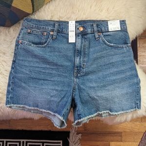 NWT J. Crew high rise 4" inseam denim cutoff shorts, size 31